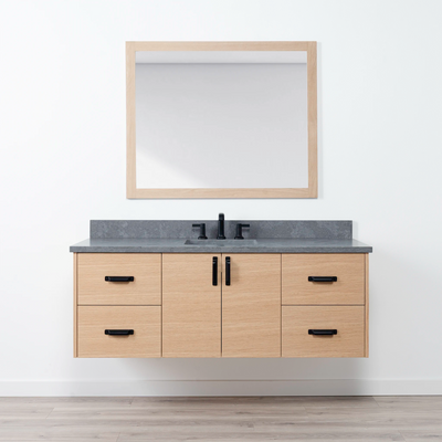 Ashbury 60" Wall Mount Natural White Oak Bathroom Vanity