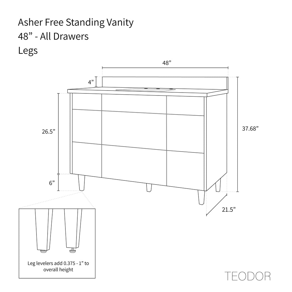 
                  
                    Asher 48" American Black Walnut Bathroom Vanity - Teodor Vanities United States
                  
                