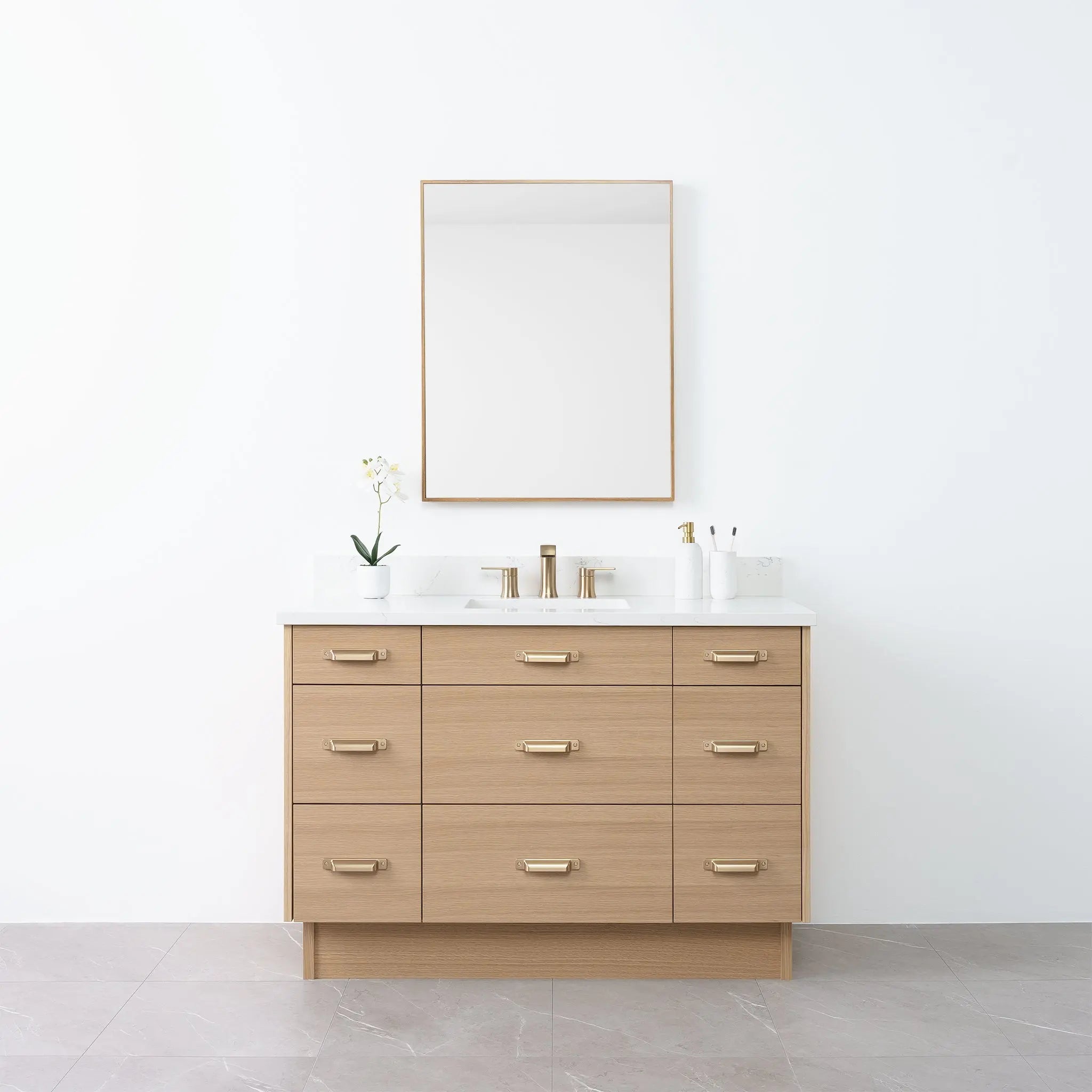 Asher 48" Natural White Oak Bathroom Vanity - Teodor Vanities United States