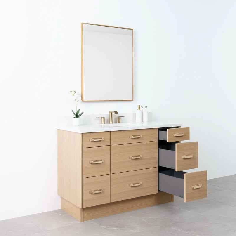 Asher 48" Natural White Oak Bathroom Vanity