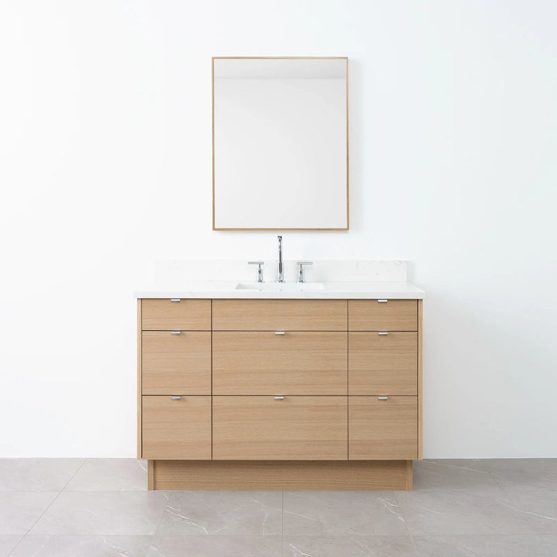 Asher 48" Natural White Oak Bathroom Vanity - Teodor Vanities United States