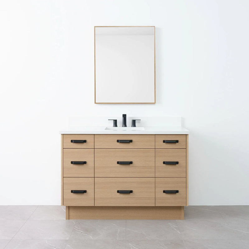 Asher 48" Natural White Oak Bathroom Vanity