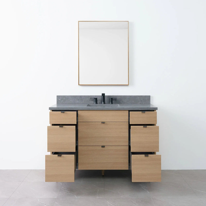 Asher 48" Natural White Oak Bathroom Vanity - Teodor Vanities United States