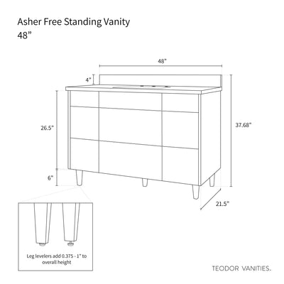 Asher 48" Natural White Oak Bathroom Vanity - Teodor Vanities United States