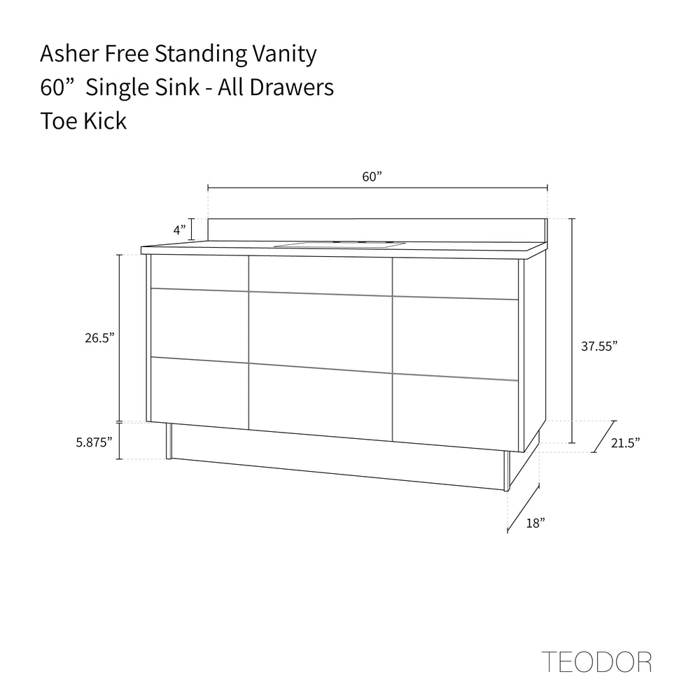 
                  
                    Asher 60" American Black Walnut Bathroom Vanity - Teodor Vanities United States
                  
                