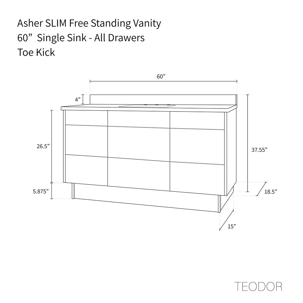 
                  
                    Asher SLIM 60" American Black Walnut Bathroom Vanity
                  
                
