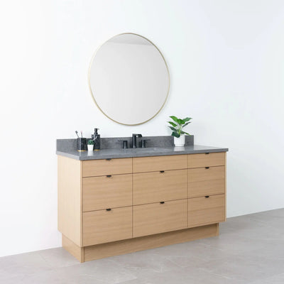 Asher 60" Natural White Oak Bathroom Vanity