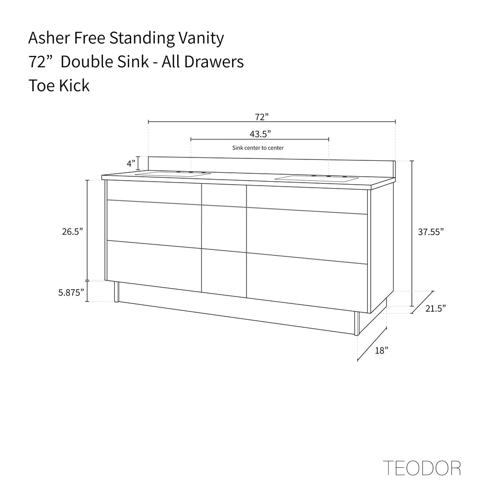 
                  
                    Asher 72" American Black Walnut Bathroom Vanity, Double Sink - Teodor Vanities United States
                  
                