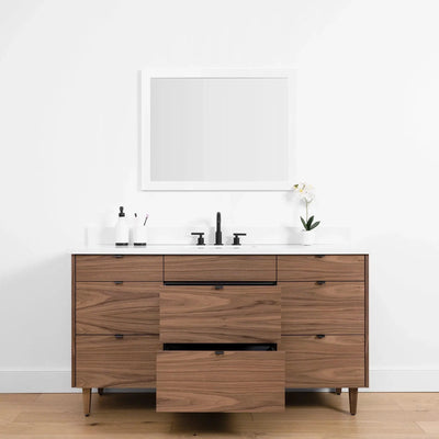 Asher SLIM 60" American Black Walnut Bathroom Vanity