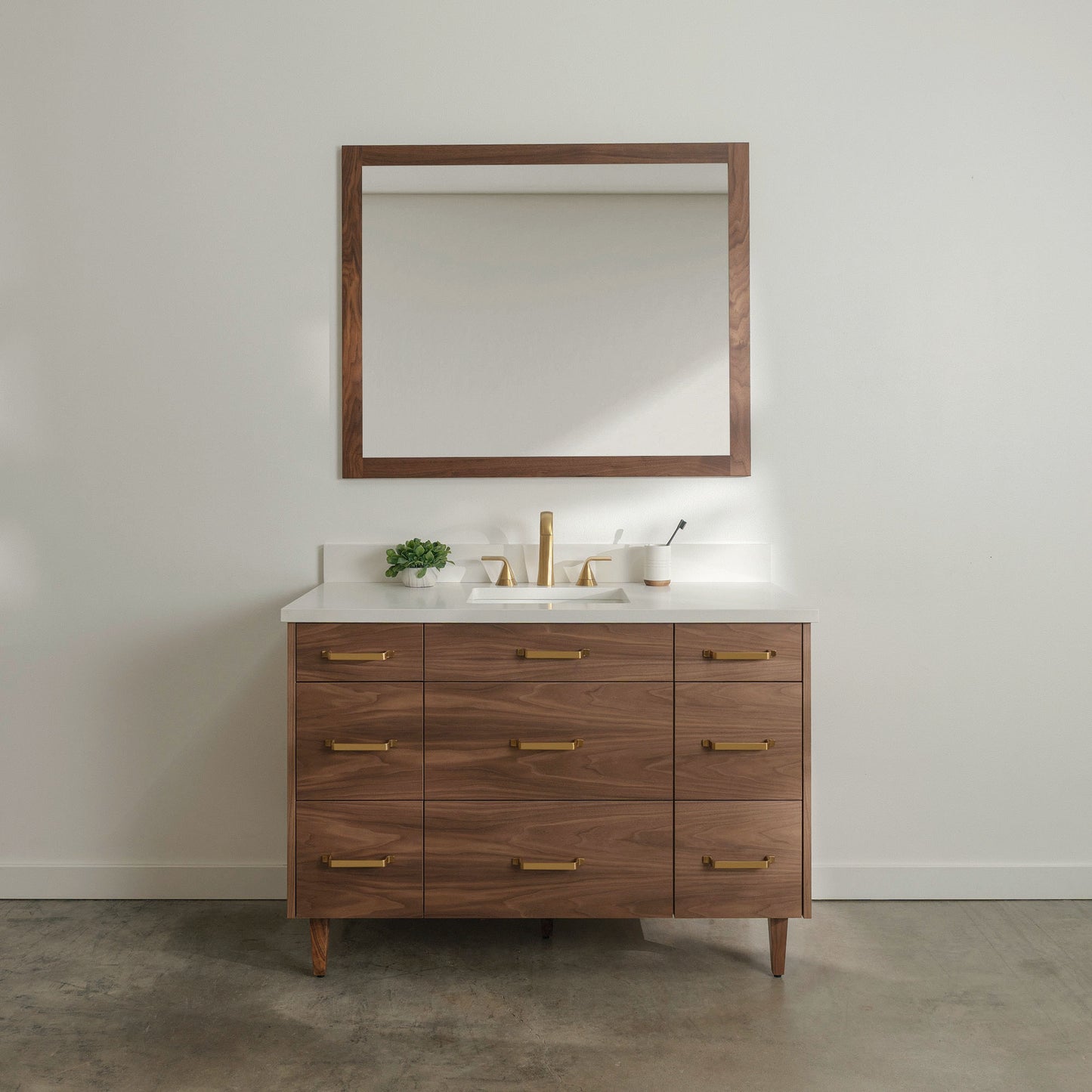 Asher Stainless 48" American Black Walnut Bathroom Vanity