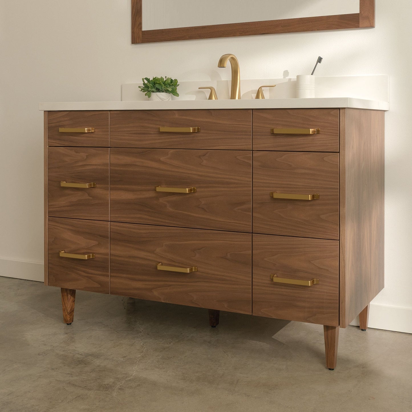 
                  
                    Asher SLIM Stainless 48" American Black Walnut Bathroom Vanity Teodor Bathroom Vanity United States
                  
                