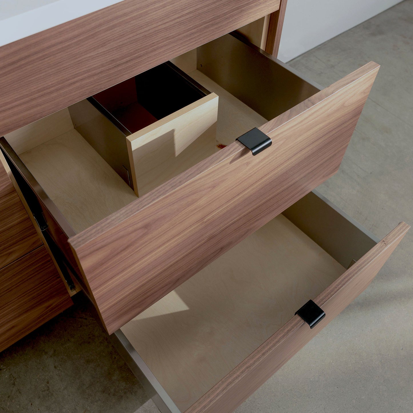 
                  
                    Asher Stainless SLIM 60" American Black Walnut Bathroom Vanity, Double Sink
                  
                