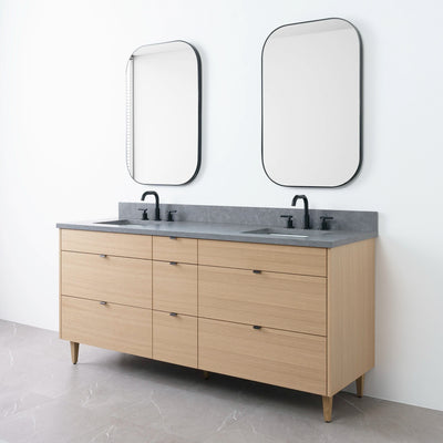 Asher 72", Teodor® Natural White Oak Vanity, Double Sink