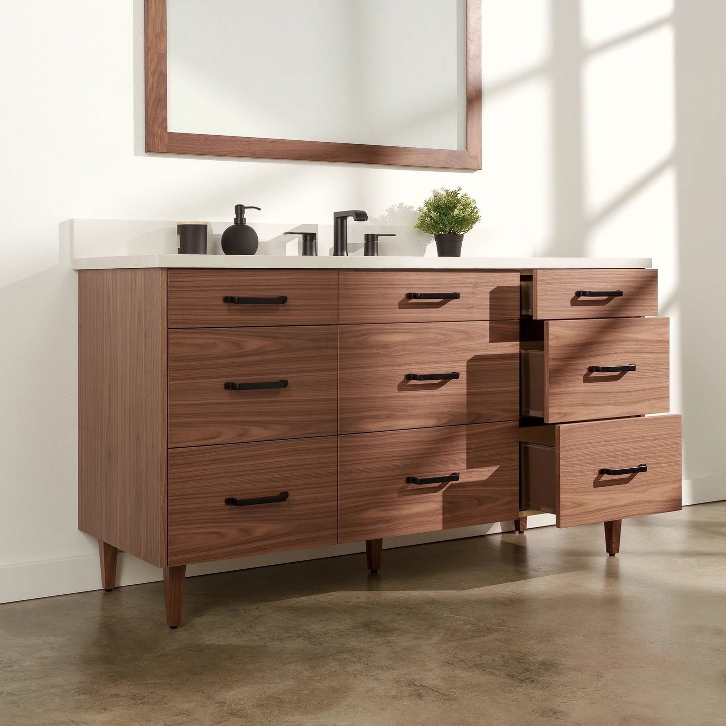 
                  
                    Asher Stainless SLIM 60" American Black Walnut Bathroom Vanity Teodor Bathroom Vanity United States
                  
                