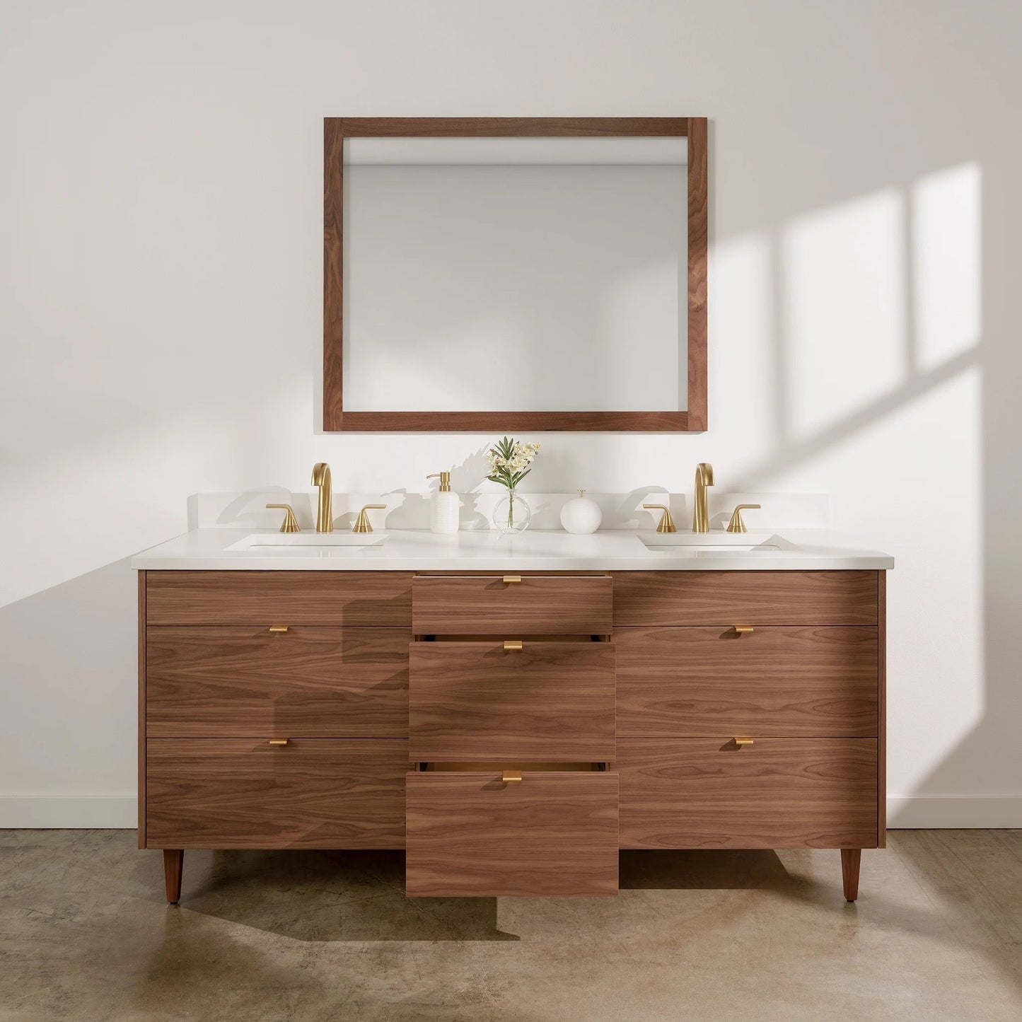 
                  
                    Asher Stainless SLIM 72" American Black Walnut Bathroom Vanity, Double Sink Teodor Bathroom Vanity United States
                  
                