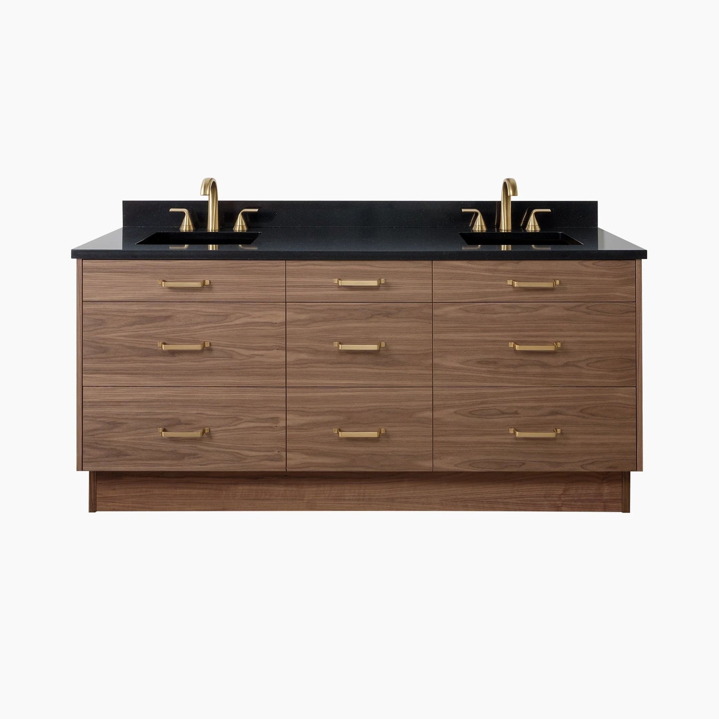 
                  
                    Asher Stainless SLIM 72" American Black Walnut Bathroom Vanity, Double Sink Teodor Bathroom Vanity United States
                  
                