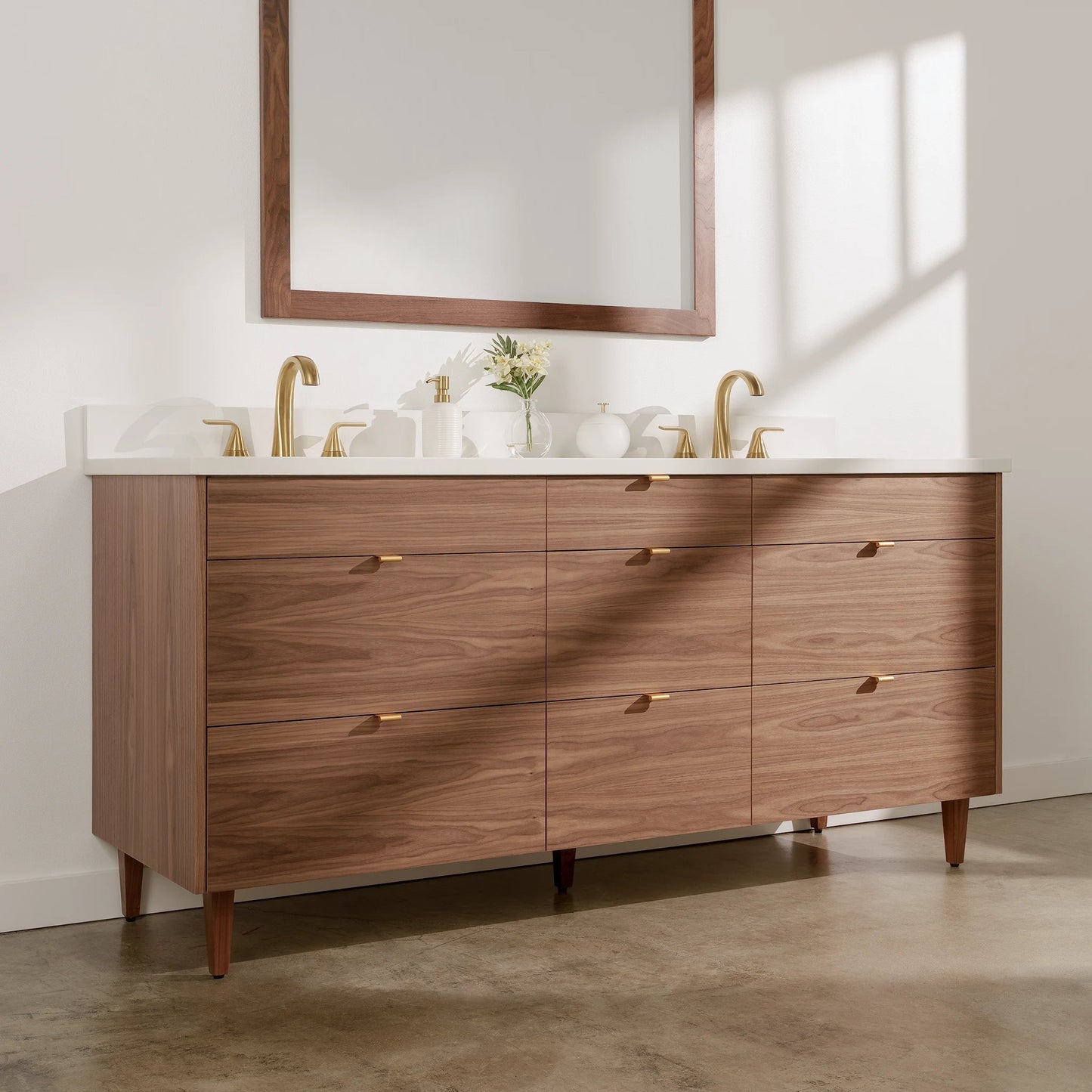 
                  
                    Asher Stainless SLIM 72" American Black Walnut Bathroom Vanity, Double Sink Teodor Bathroom Vanity United States
                  
                