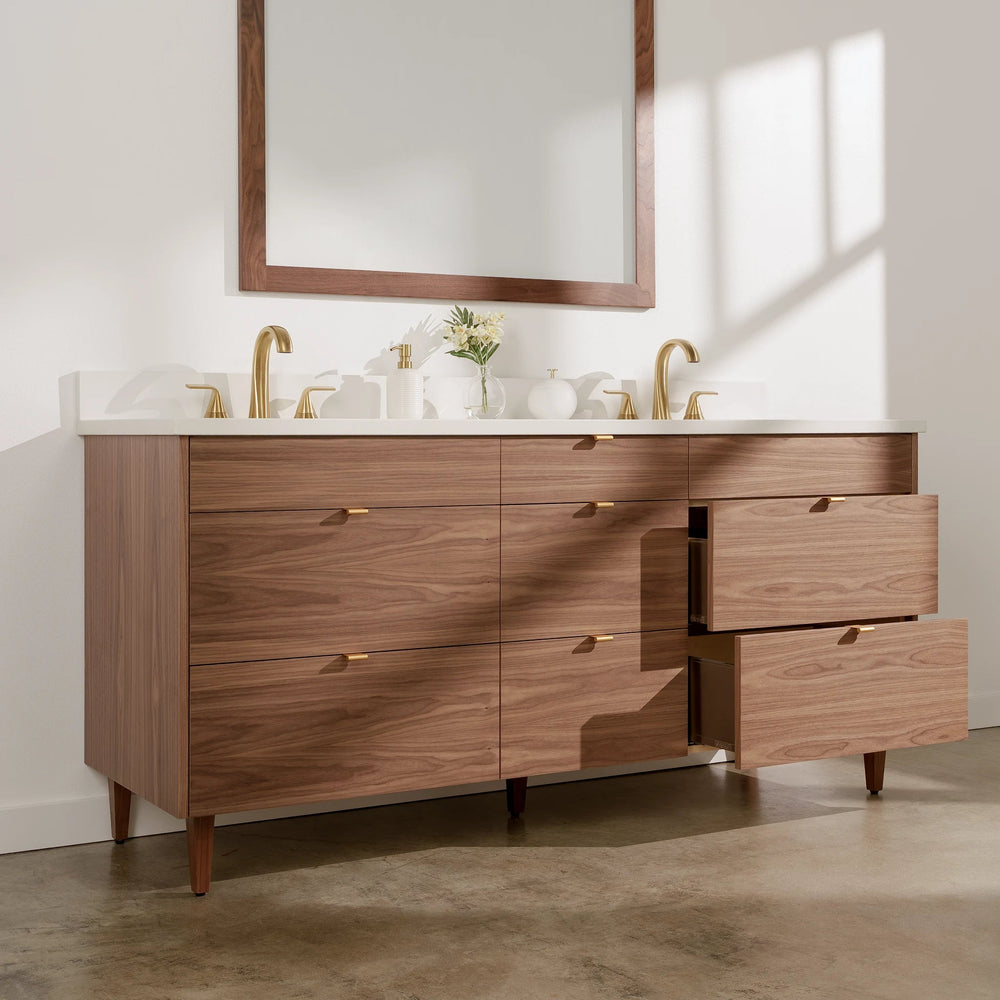 
                  
                    Asher Stainless SLIM 72" American Black Walnut Bathroom Vanity, Double Sink Teodor Bathroom Vanity United States
                  
                