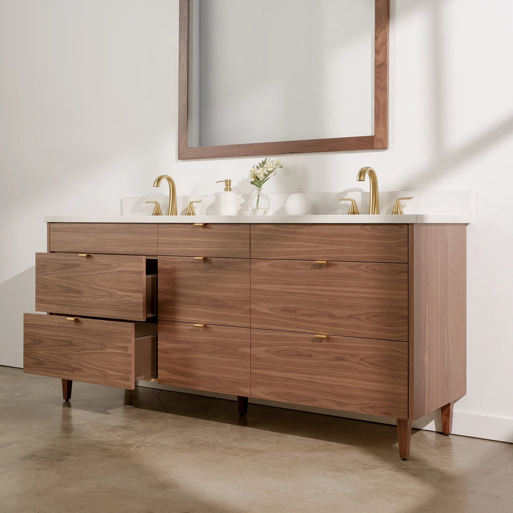 
                  
                    Asher Stainless SLIM 72" American Black Walnut Bathroom Vanity, Double Sink Teodor Bathroom Vanity United States
                  
                