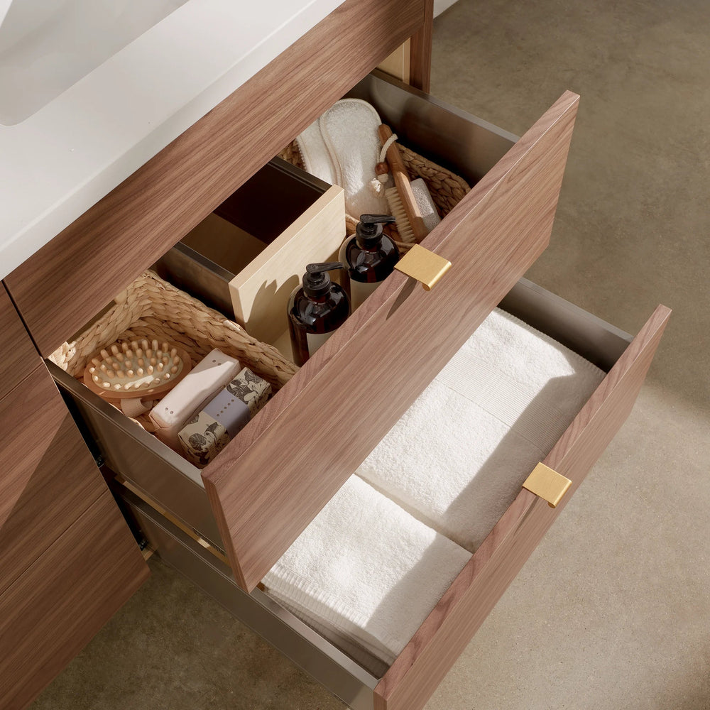 
                  
                    Asher Stainless SLIM 72" American Black Walnut Bathroom Vanity, Double Sink Teodor Bathroom Vanity United States
                  
                