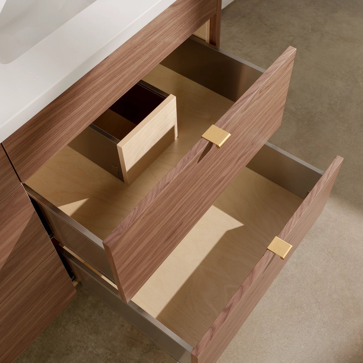 
                  
                    Asher Stainless SLIM 72" American Black Walnut Bathroom Vanity, Double Sink Teodor Bathroom Vanity United States
                  
                