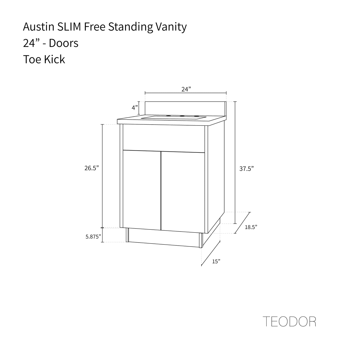 
                  
                    Austin SLIM 24" American Black Walnut Bathroom Vanity
                  
                