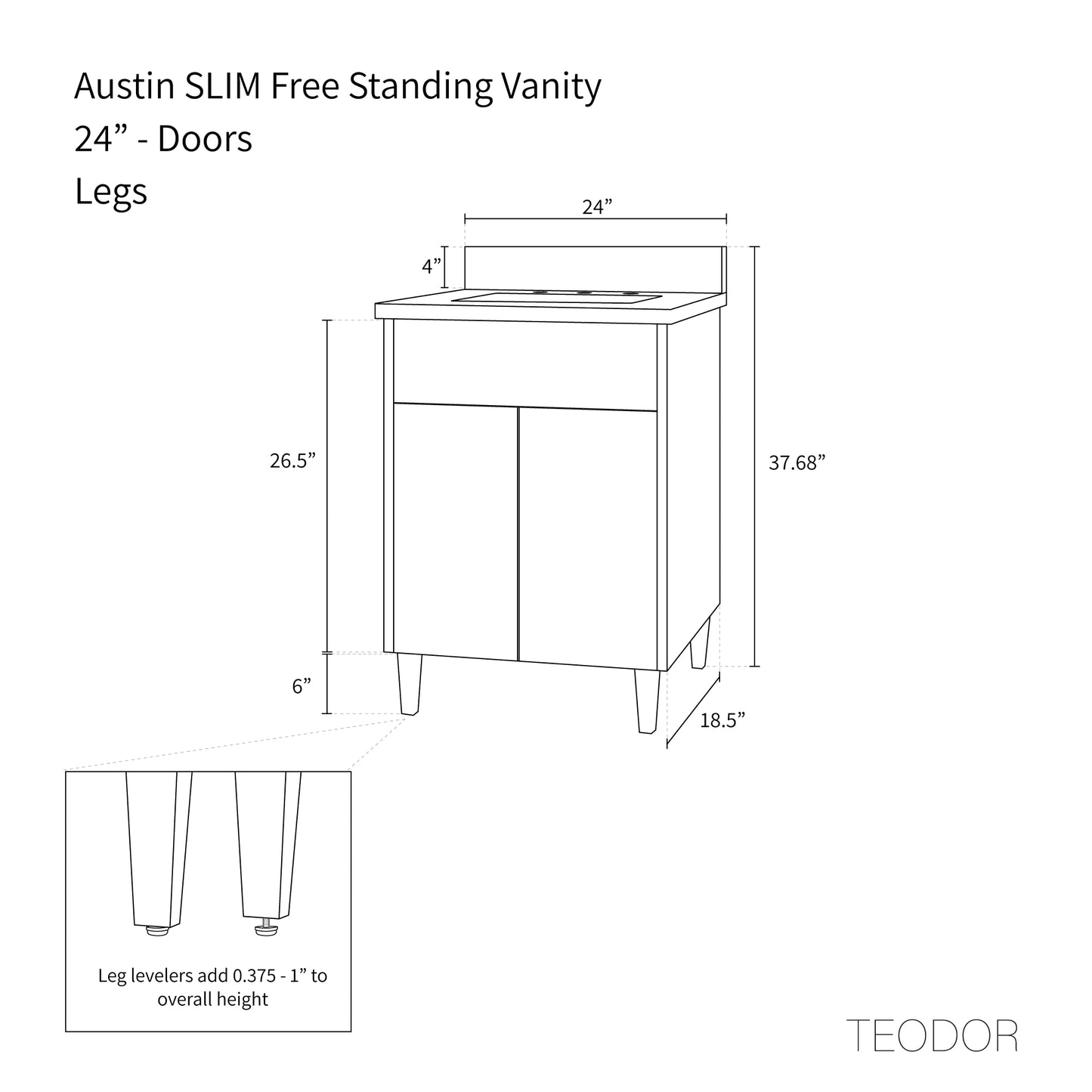 
                  
                    Austin SLIM 24" American Black Walnut Bathroom Vanity
                  
                