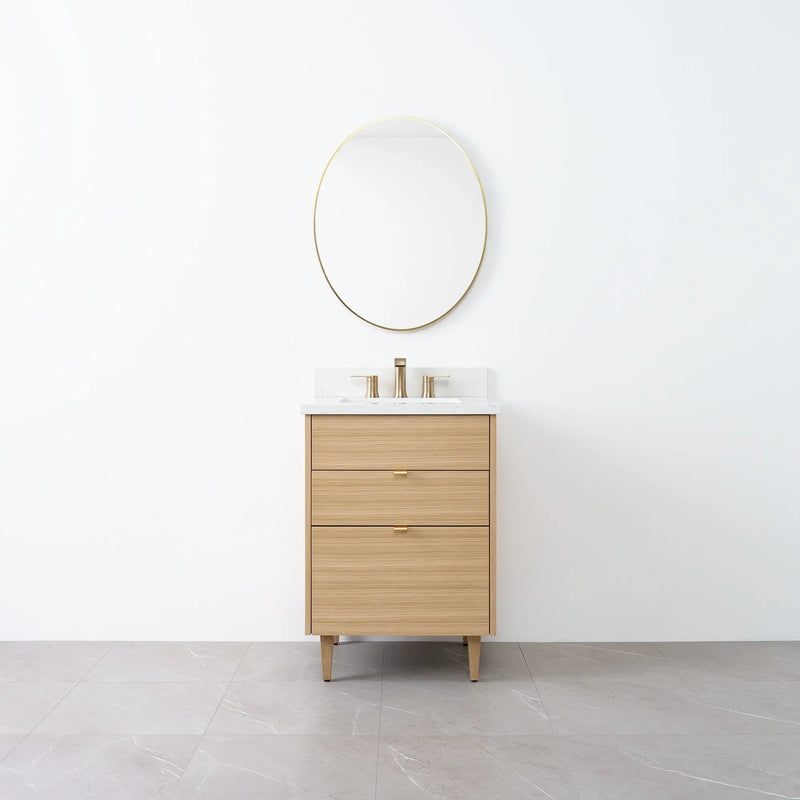 Austin 24" Natural White Oak Bathroom Vanity - Teodor Vanities United States