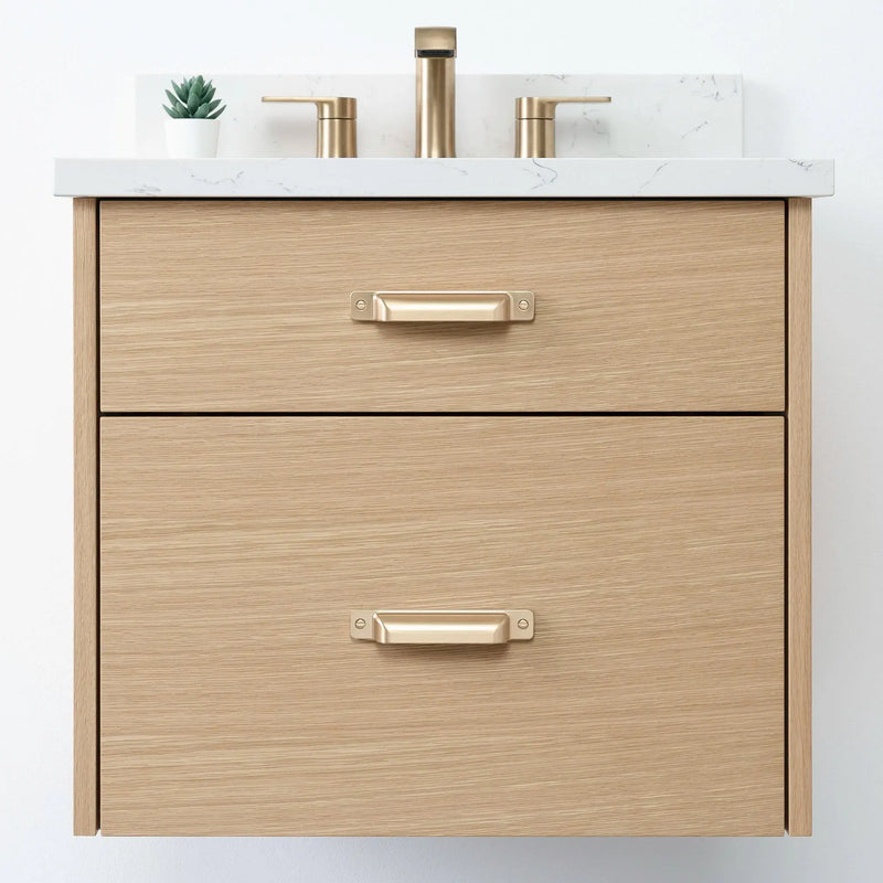 Austin 24" Wall Mount Natural White Oak Bathroom Vanity - Teodor Vanities United States