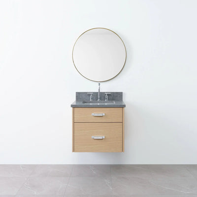 Austin 24" Wall Mount Natural White Oak Bathroom Vanity