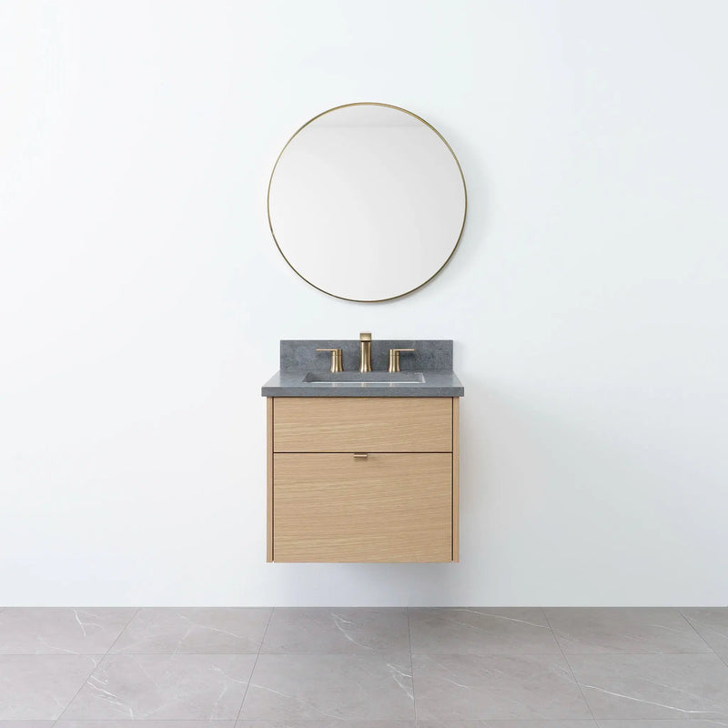 Austin 24" Wall Mount Natural White Oak Bathroom Vanity - Teodor Vanities United States