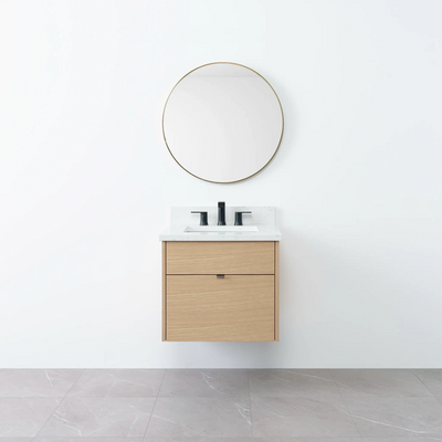 Austin 24" Wall Mount Natural White Oak Bathroom Vanity - Teodor Vanities United States