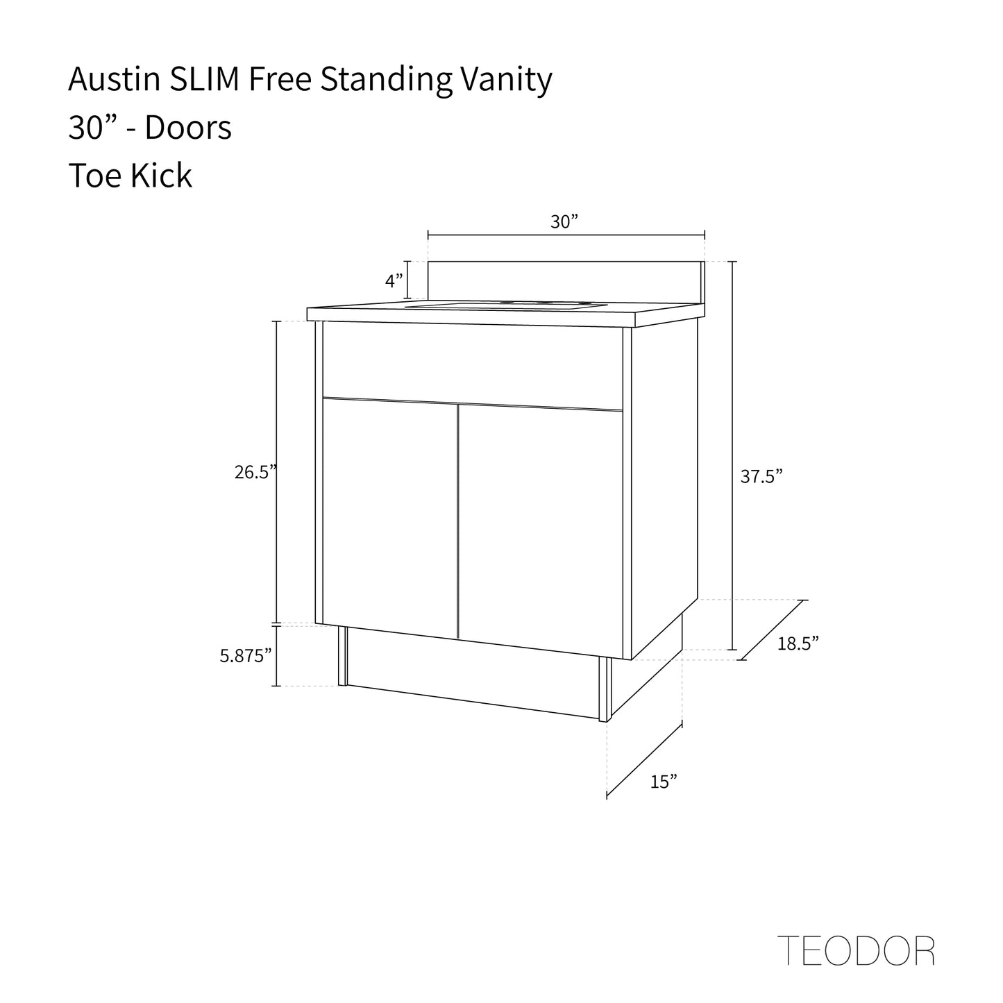 
                  
                    Austin SLIM 30" American Black Walnut Bathroom Vanity
                  
                