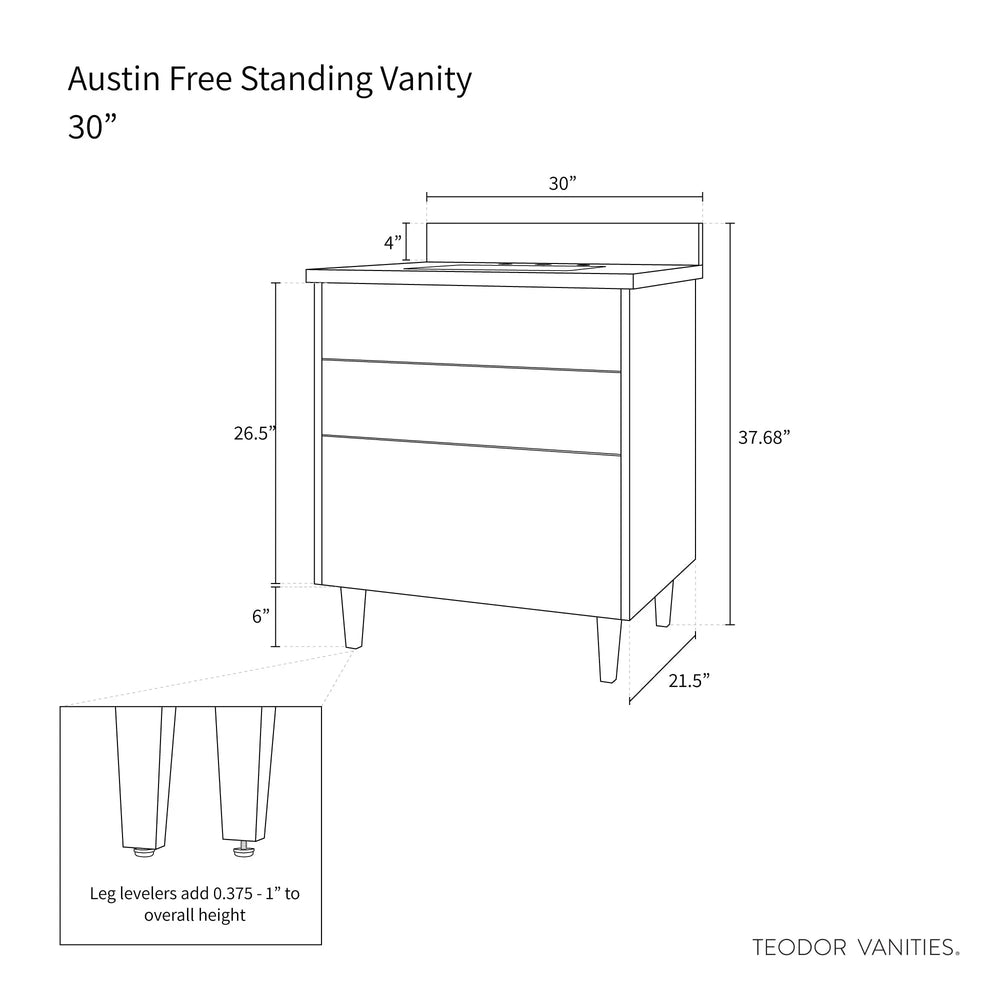 
                  
                    Austin 30" American Black Walnut Bathroom Vanity - Teodor Vanities United States
                  
                