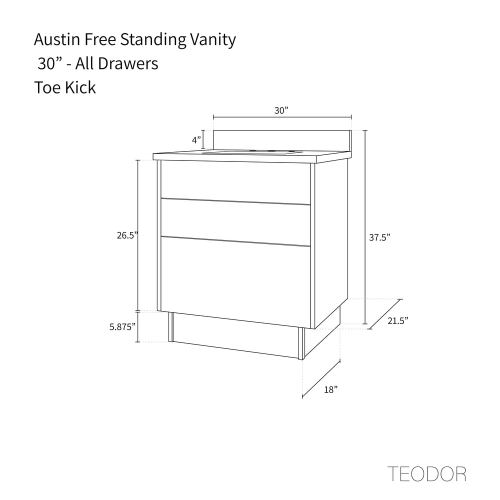 
                  
                    Austin 30" American Black Walnut Bathroom Vanity - Teodor Vanities United States
                  
                