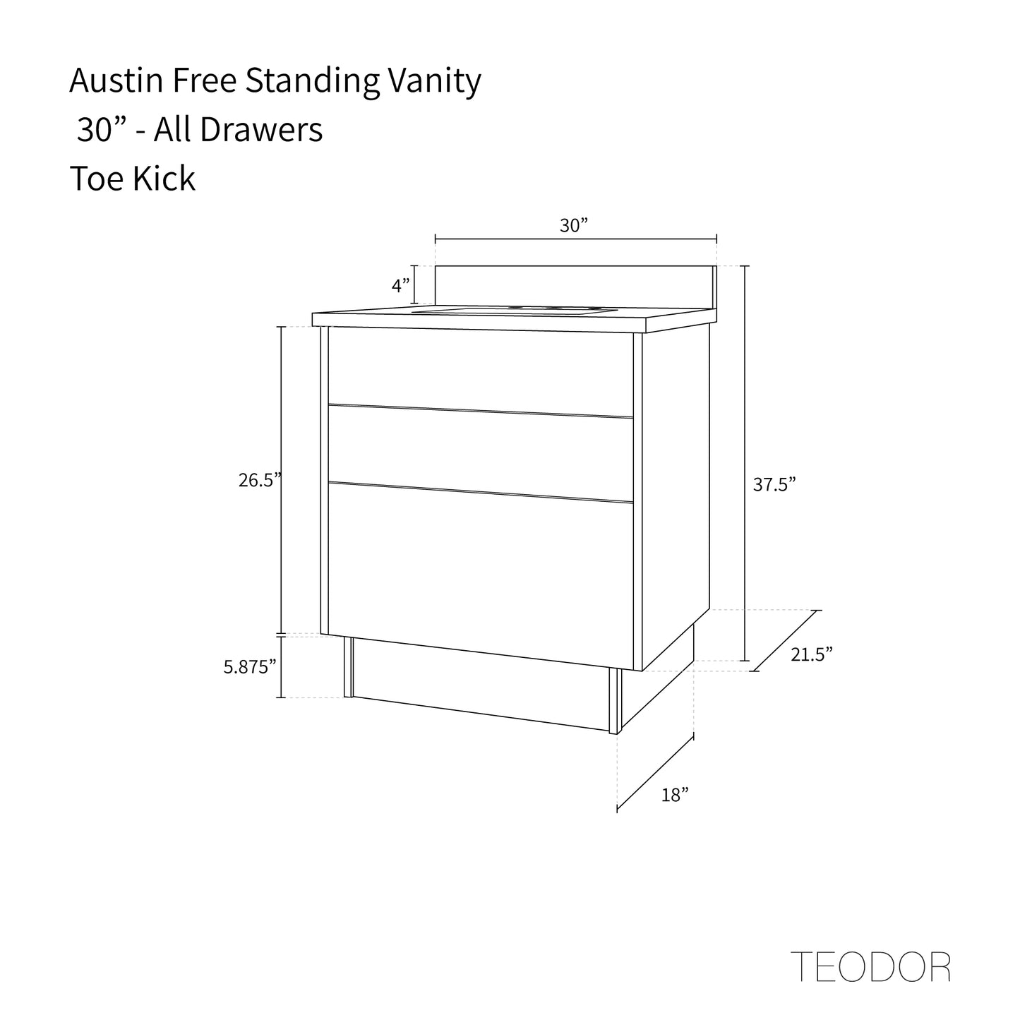 
                  
                    Austin 30" American Black Walnut Bathroom Vanity - Teodor Vanities United States
                  
                