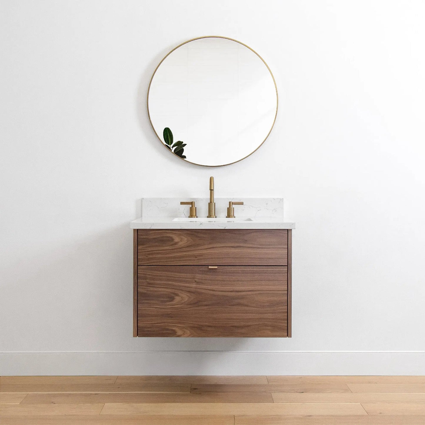 Austin 30" Wall Mount American Black Walnut Bathroom Vanity - Teodor Vanities United States