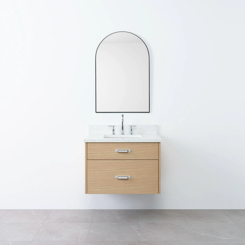 Austin 30" Wall Mount Natural White Oak Bathroom Vanity - Teodor Vanities United States