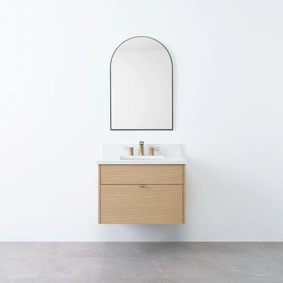 Austin 30" Wall Mount Natural White Oak Bathroom Vanity - Teodor Vanities United States