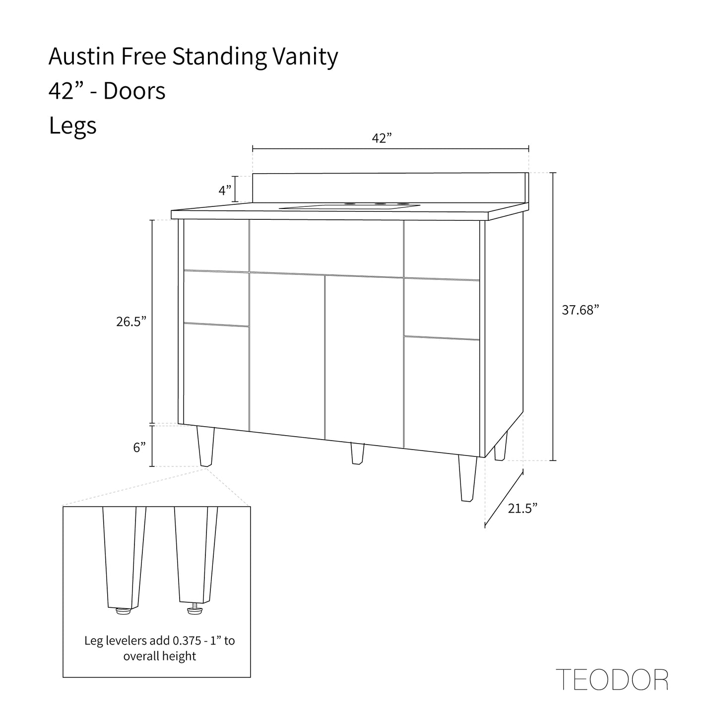 
                  
                    Austin Stainless 42" American Black Walnut Bathroom Vanity
                  
                
