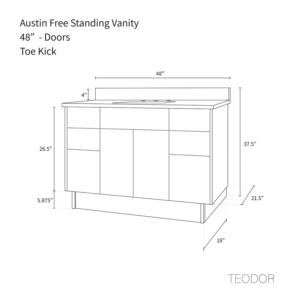 
                  
                    Austin 48" American Black Walnut Bathroom Vanity - Teodor Vanities United States
                  
                