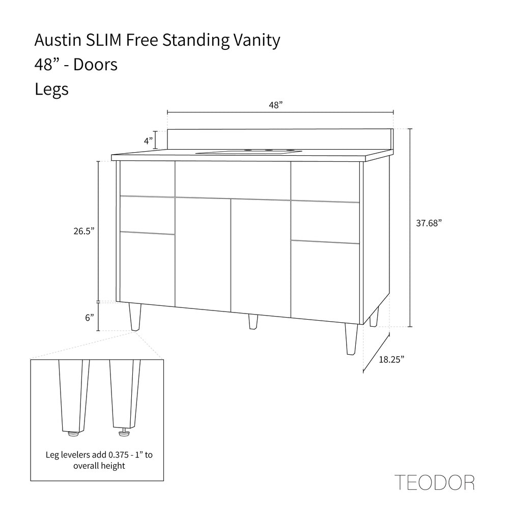 
                  
                    Austin SLIM 48" American Black Walnut Bathroom Vanity - Teodor Vanities United States
                  
                