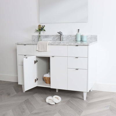 Austin 48" Gloss White Bathroom Vanity