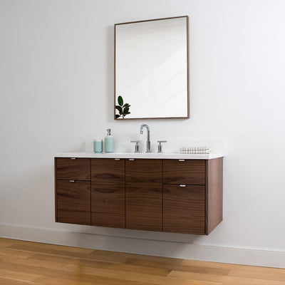 Austin 48" Wall Mount American Black Walnut Bathroom Vanity - Teodor Vanities United States