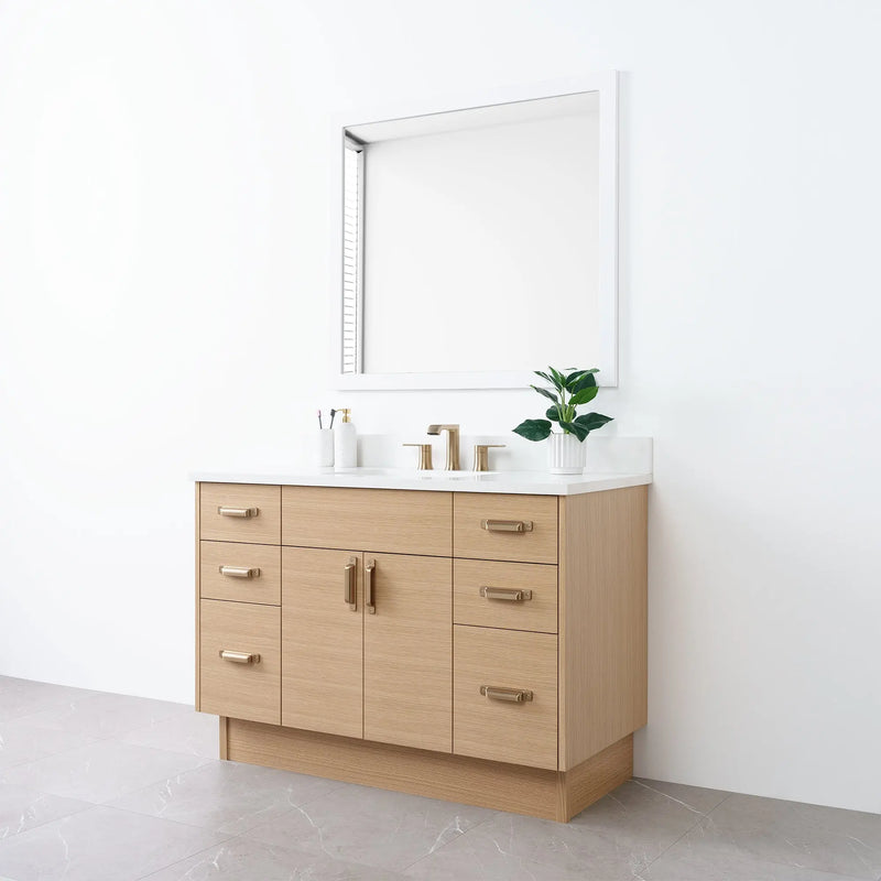 Austin 48" Natural White Oak Bathroom Vanity - Teodor Vanities United States