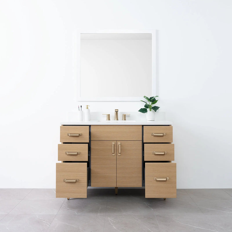 Austin 48" Natural White Oak Bathroom Vanity - Teodor Vanities United States