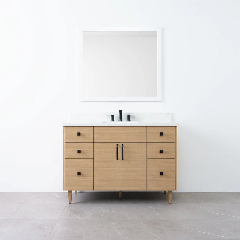 Austin 48" Natural White Oak Bathroom Vanity - Teodor Vanities United States