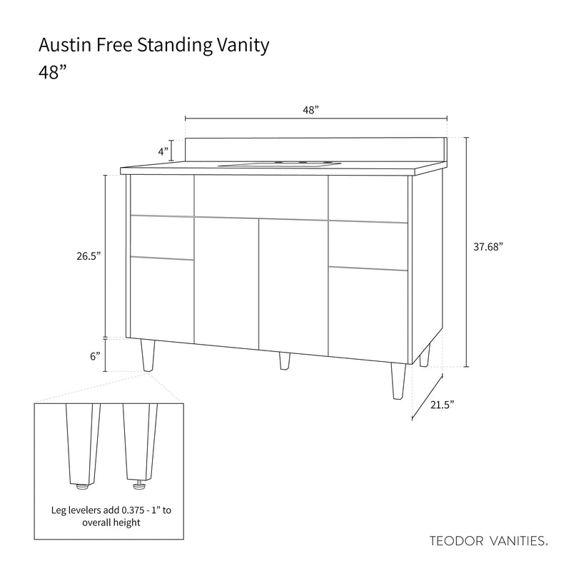 Austin 48" Natural White Oak Bathroom Vanity