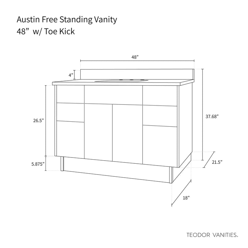 Austin 48" Natural White Oak Bathroom Vanity - Teodor Vanities United States