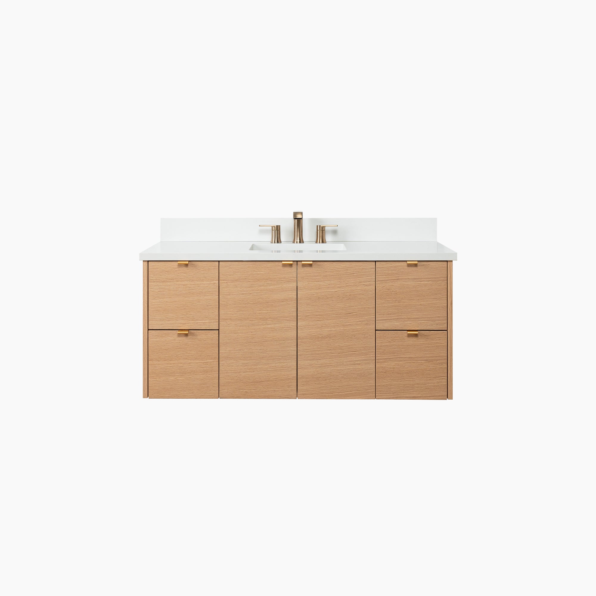 Ashbury 48" Wall Mount Natural White Oak Bathroom Vanity